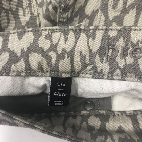 GAP Premium Super Skinny Jean Womens 4 27R Gray Leopard Animal Print Ankle - Picture 5 of 10